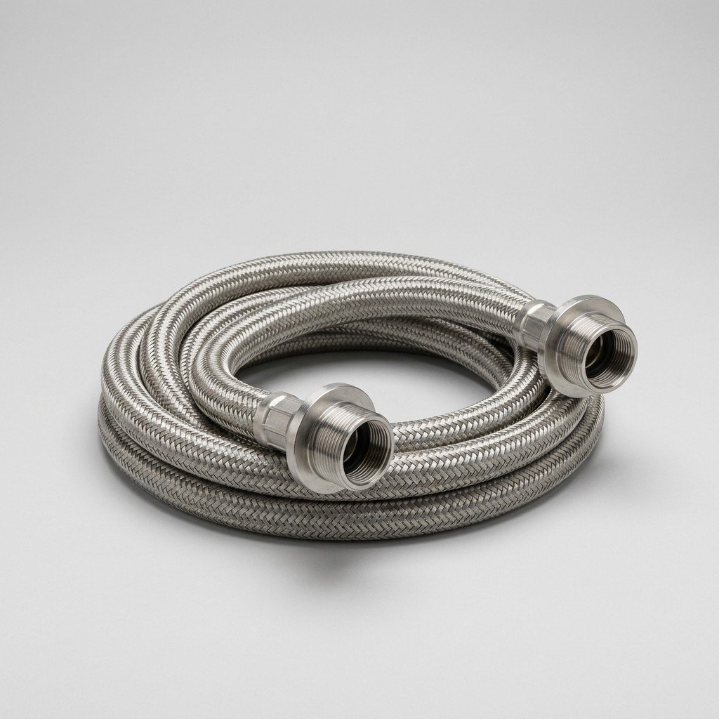 Convoluted PTFE Hose -8 AN (36 in)